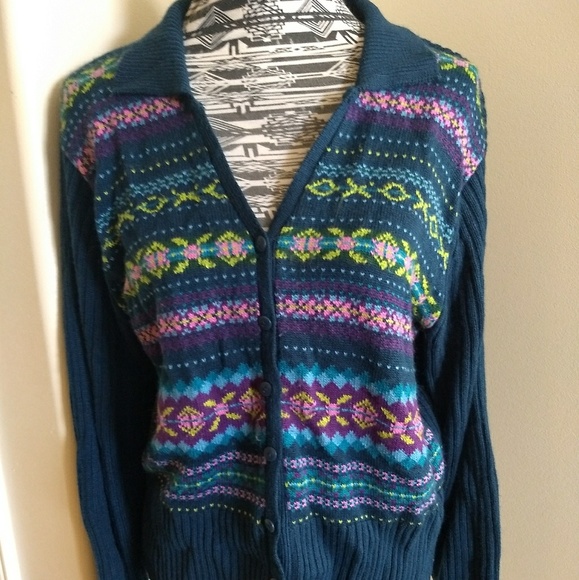 Norton McNaughton Sweaters - Norton McNaughton vintage colorful cardigan sz XL